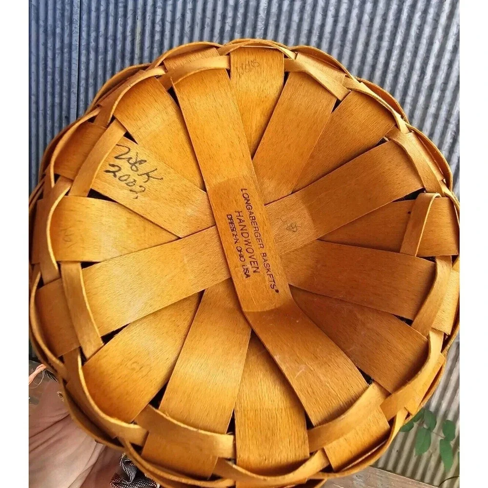 Longaberger Small Round‎ Fruit Basket Protector Fruit Medley Liner Lid Handle